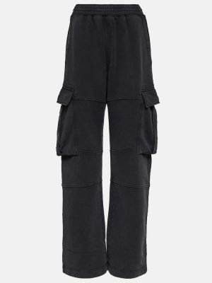 Spodnie cargo bawełniane z dżerseju Givenchy czarne