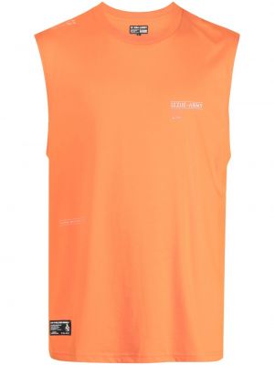 Bavlnená košeľa s potlačou Izzue oranžová