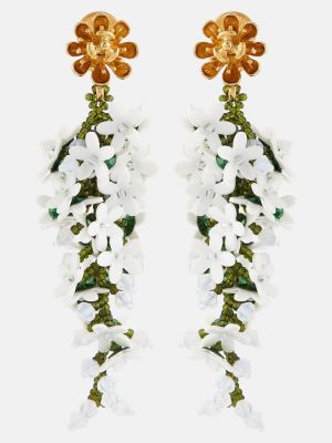Kolczyki w kwiatki Oscar De La Renta białe