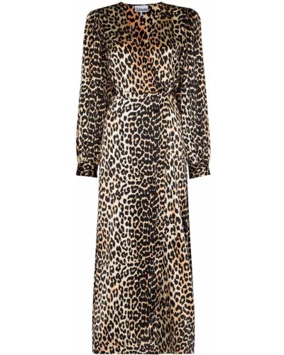 Rochie de seară cu imagine cu model leopard Ganni