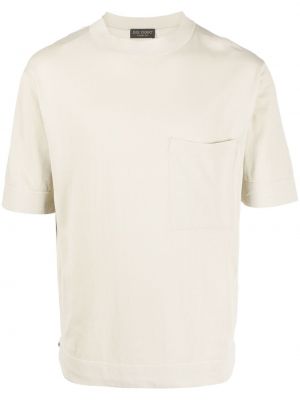 Marškinėliai su kišenėmis Dell'oglio smėlinė