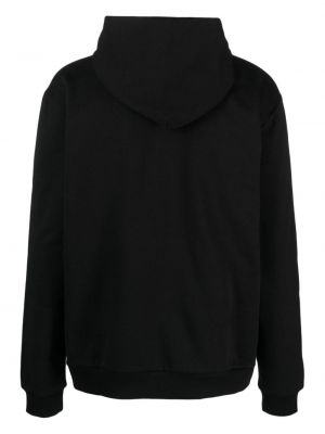 Raštuotas medvilninis džemperis su gobtuvu Flaneur Homme juoda