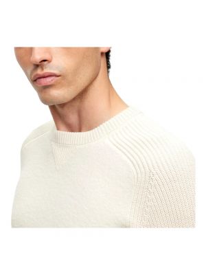 Jersey de lana de algodón de tela jersey Hugo Boss blanco