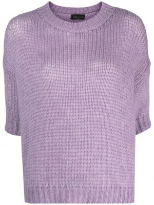 Pletené vlněné tričko Roberto Collina fialové