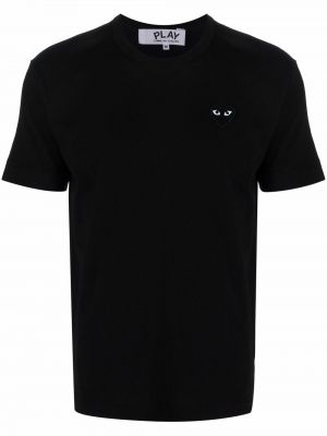 T-shirt med hjärtmönster Comme Des Garçons Play svart