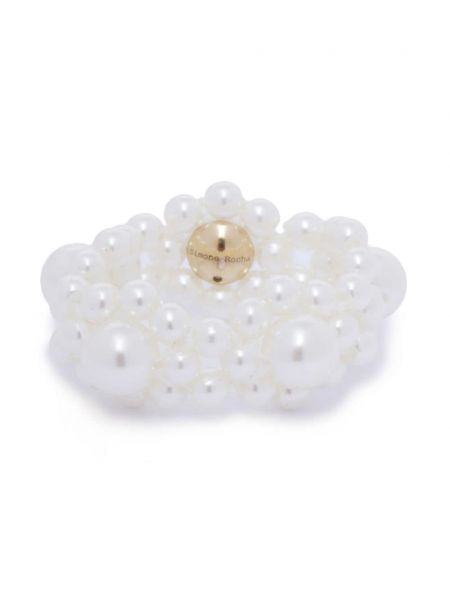 Prsten s perlami Simone Rocha bílý