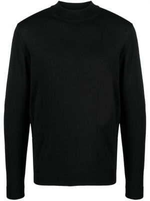 Vlnený sveter z merina Roberto Collina čierna