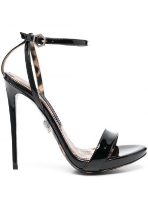 Lakované kožené sandály Philipp Plein černé