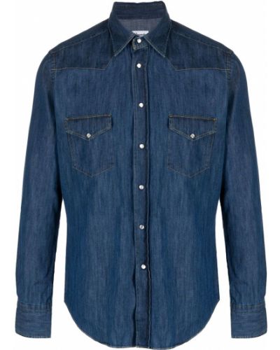 Koszula jeansowa bawełniana Drumohr niebieska