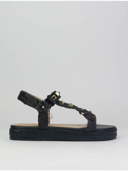 Sandalias de cuero con plataforma Javier Larrainzar negro