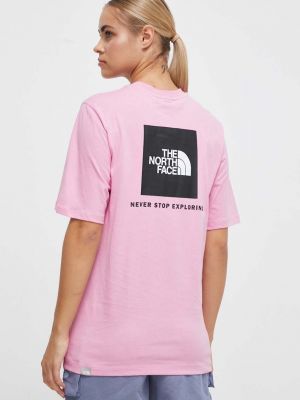 Pamut póló The North Face rózsaszín