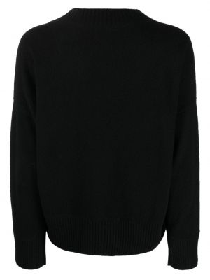 Sweter z kaszmiru z dekoltem w serek Simonetta Ravizza czarny