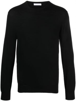Sweter wełniany z okrągłym dekoltem Cruciani czarny