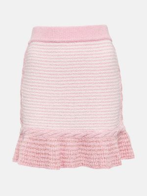 Krátké bavlněné pletená sukně z nylonu Loveshackfancy - růžová