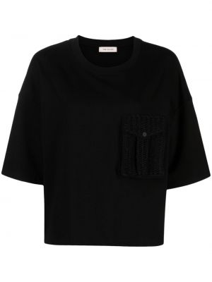 Βαμβακερή μπλούζα με τσέπες The Mannei μαύρο