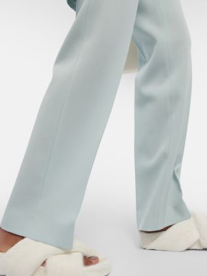 Vlnené rovné nohavice Jil Sander modrá
