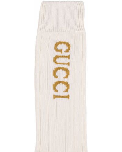 Žakárové bavlnené ponožky Gucci biela