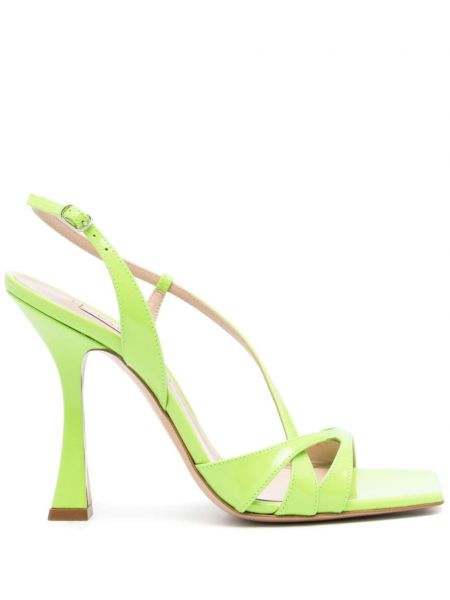 Кожени ниски обувки Casadei зелено