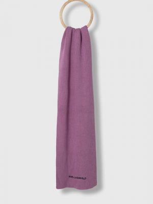 Шерстяной шарф Karl Lagerfeld фиолетовый