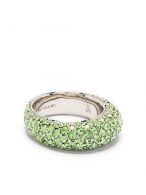 Krištáľový prsteň Amina Muaddi zelená