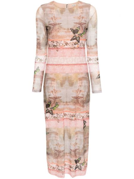 Robe longue à imprimé en mesh Alice + Olivia