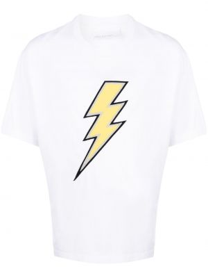 Bavlněné tričko s výšivkou Neil Barrett bílé