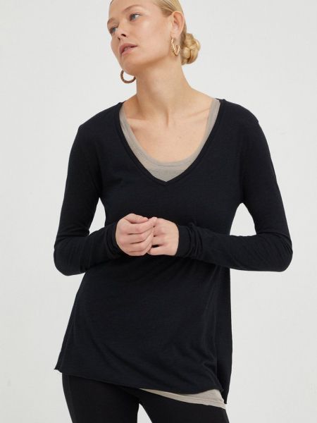 Блуза с дълъг ръкав American Vintage черно