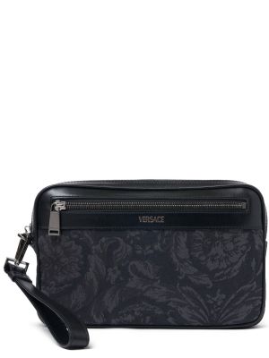 Жакардови чанта Versace черно