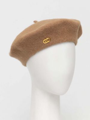 Beżowy beret wełniany Lauren Ralph Lauren