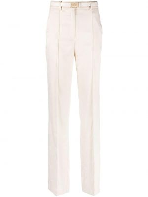 Ravne hlače iz žakarda Elisabetta Franchi bela