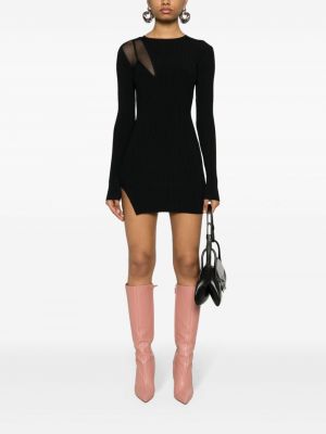 Mini šaty se síťovinou David Koma černé