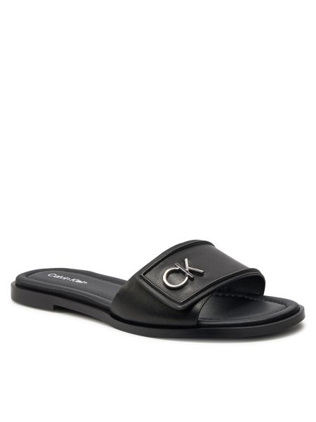 Sandalias de cuero Calvin Klein negro