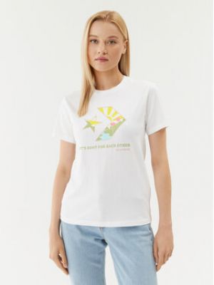 T-shirt à motif chevrons à motif étoile Converse blanc