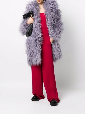 Oversized bunda s kožíškem Ami Paris fialová