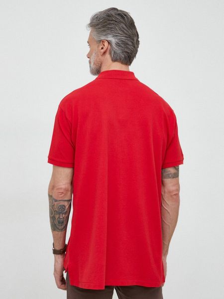 Bavlněné polokošile s aplikacemi Polo Ralph Lauren červené