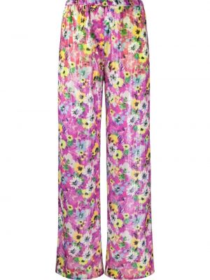 Trykt floral paljett flare bukser Msgm rosa