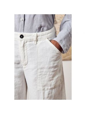Pantalones cargo de lino Massimo Alba blanco
