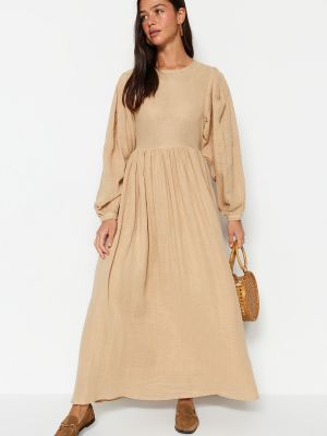 Βαμβακερή φόρεμα από μουσελίνα από λυγαριά Trendyol