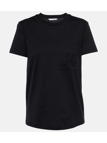 Džerzej bavlnené tričko Max Mara čierna
