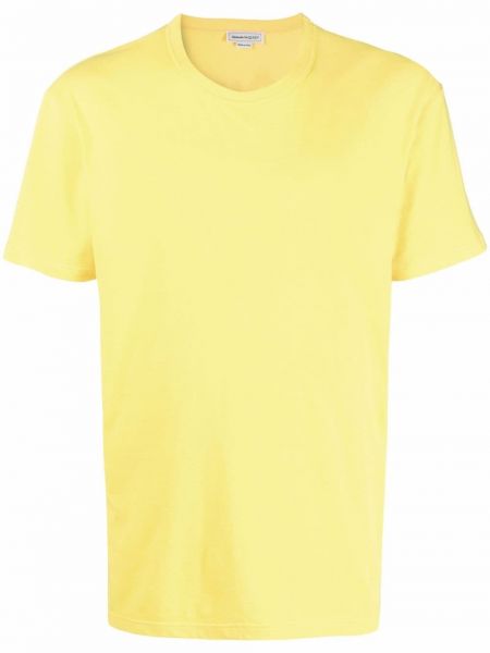 Camiseta de cuello redondo Alexander Mcqueen amarillo