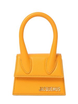 Kožená taška Jacquemus oranžová