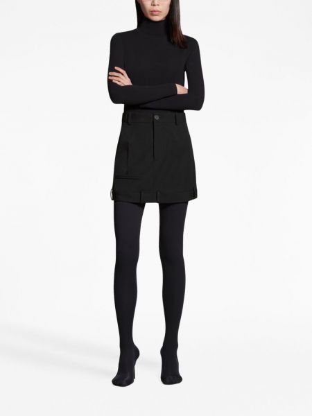 Mini spódniczka wełniana Balenciaga czarna