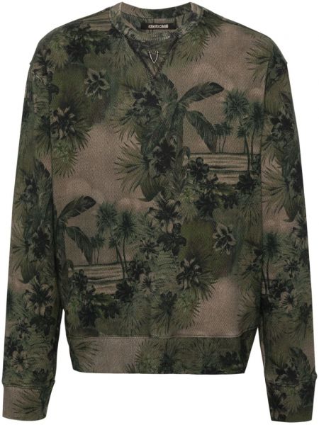 Pamučna dugi sweatshirt s printom Roberto Cavalli