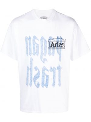 T-shirt en coton Aries blanc