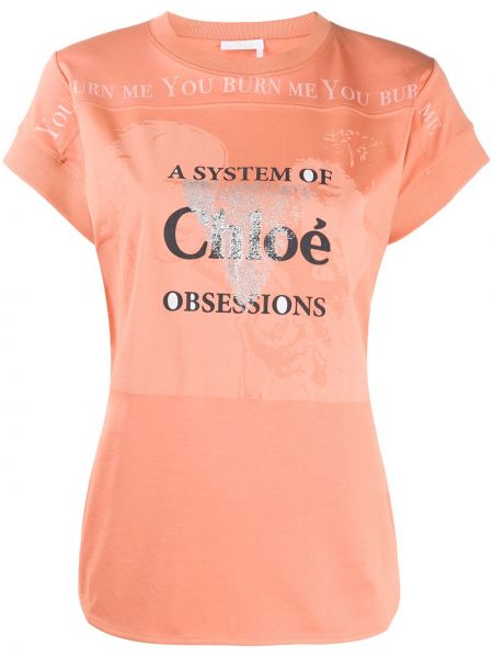 Camiseta con estampado Chloé naranja