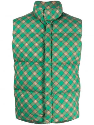 Pérová kockovaná prešívaná vesta Erl zelená