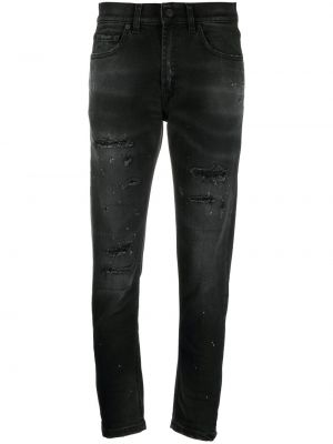 Straight fit džíny s oděrkami Dondup černé