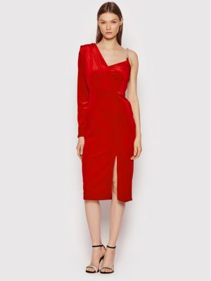 Коктейлна рокля slim Rinascimento червено