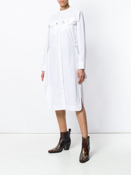 Vestido camisero a rayas con estampado Calvin Klein 205w39nyc blanco