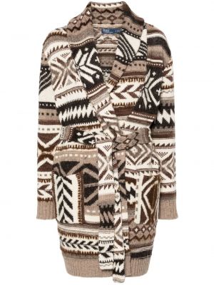 Cardigan tricotate cu imagine cu imprimeu geometric Polo Ralph Lauren maro